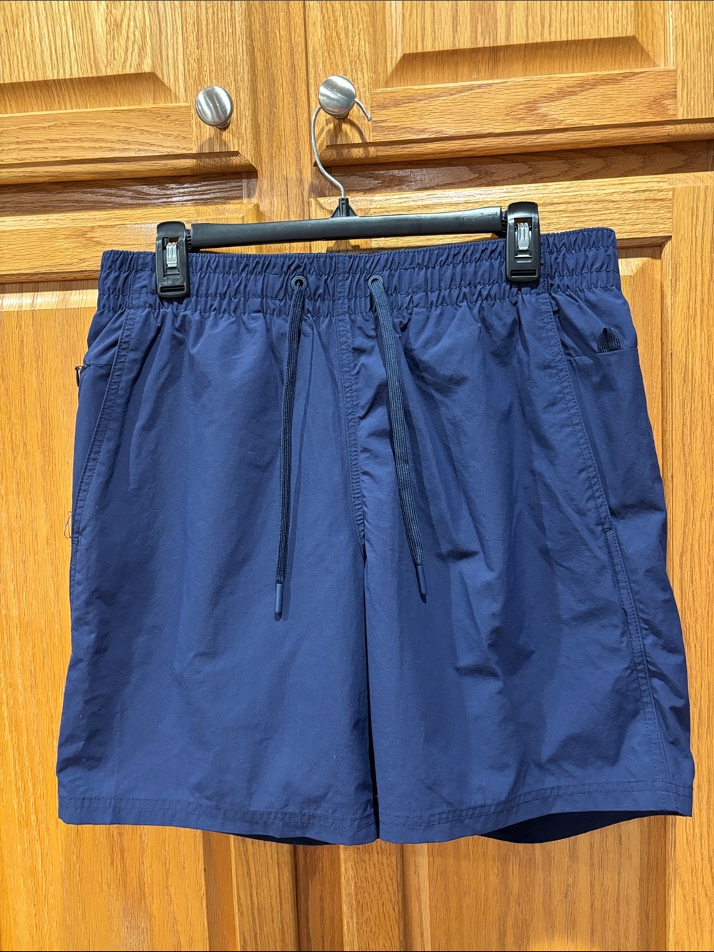 Lands' End Men's Navy Blue Swim Trunks with Drawstring-Size M-32/34-